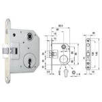 Euro-Elzett 4391 kulcsos lővér bevésőzár 55/55 mm