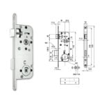 Euro-Elzett MIDI 7-W toalett bevésőzár 40/90 mm