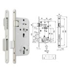 Euro-Elzett MIDI 8-C Magnetic cilinderes bevésőzár 50/90 mm