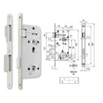 Euro-Elzett MIDI 8-W Magnetic toalett bevésőzár 50/90 mm